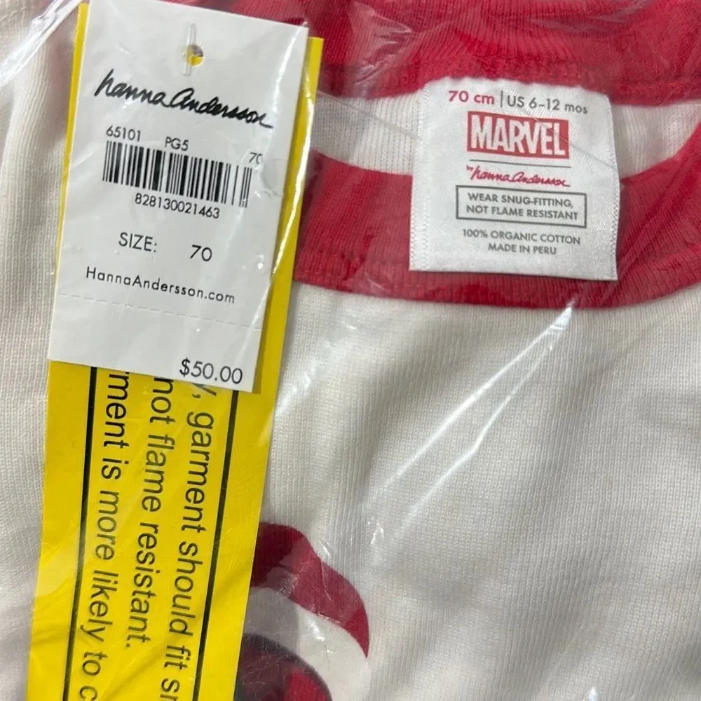 Hanna Andersson Spider-Man 2pc PJ Set NWT Sz‎ 6-12m 70cm